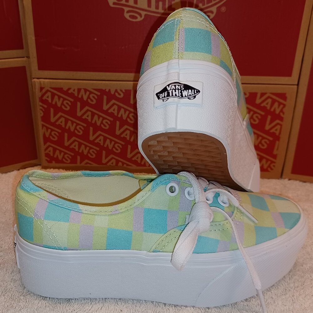 Vans Mens 3.5/Womens 5 Authentic Platform Pastel Picnic Multi Canvas-VN0A5KXXPP